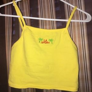 “LA SPORT” yellow crop top